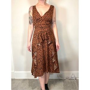Nasty gal leopard polka dot ruffle dress